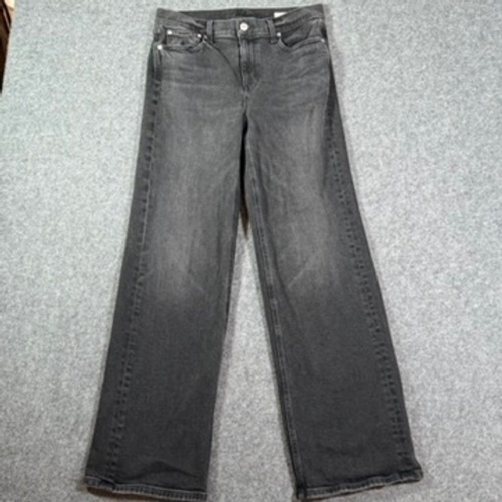 AYR The Secret Sauce Wide Leg Jeans Stretch Faded Black High Rise Size 29 Boho